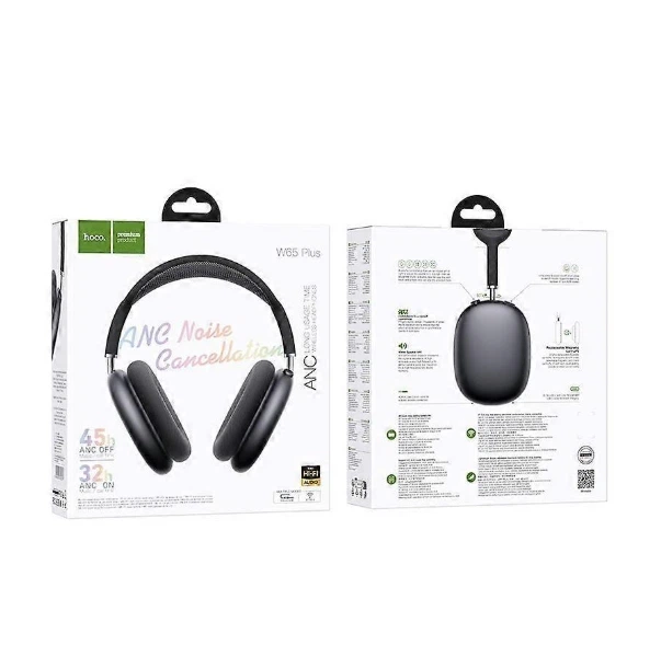 Наушники Bluetooth Hoco W65 Plus Happy ANC BT headphones Black - изображение 2