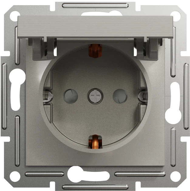 Розетка з кришкою з заземленням Schneider Electric Asfora Бронза EPH3100169 - изображение 3