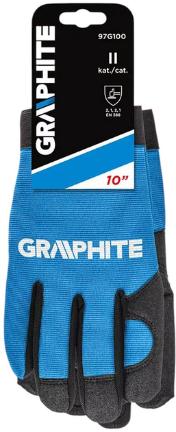 Робочі рукавички Graphite 10" синтетична шкіра + еластична тканина 97G100 (5902062092700) - зображення 4