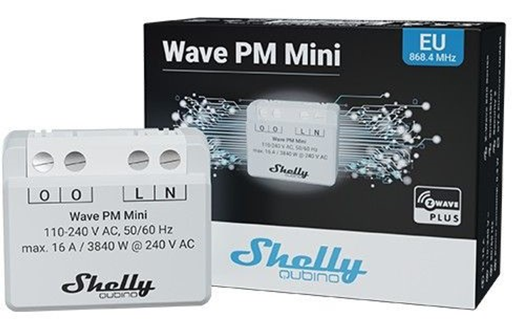 Інтелектуальний перемикач Shelly  Relais Wave PM Mini Z-Wave (3800235269152) - зображення 2