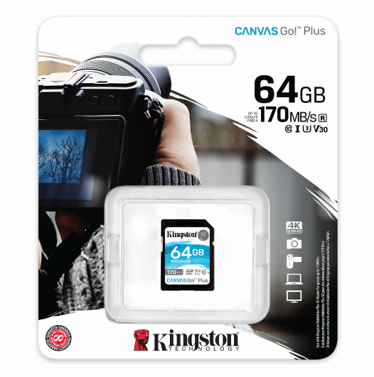 Карта памяти SD Kingston Class 10 V30 W-80MB/s R-170MB/s (SDG3/64GB) - изображение 3