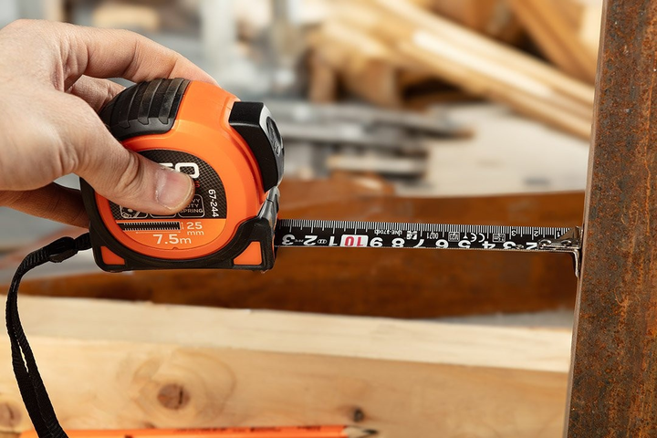 Рулетка NEO Tools Super Black сталева 10 м x 25 мм з автоматичним блокуванням, 2 кнопками стоп та магнітом 67-245 (5907558472271) - зображення 7