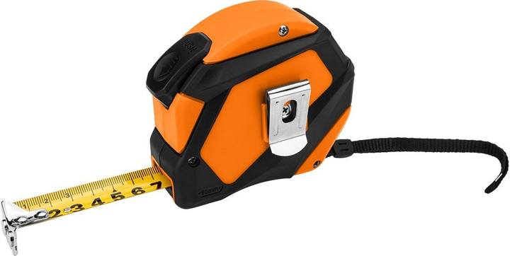 Рулетка NEO Tools сталева 5 м x 25 мм з автоматичним блокуванням, кнопкою зупинки та магнітом 67-233 (5907558499995) - зображення 3
