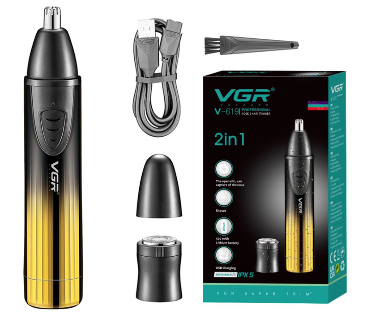 Триммер для носа VGR 2 в 1 V-619 GOLD - изображение 2