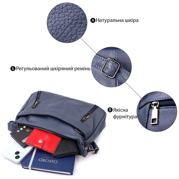 Женская сумка из натуральной кожи Vintage 26х19х10 см (sum0027603) - изображение 4