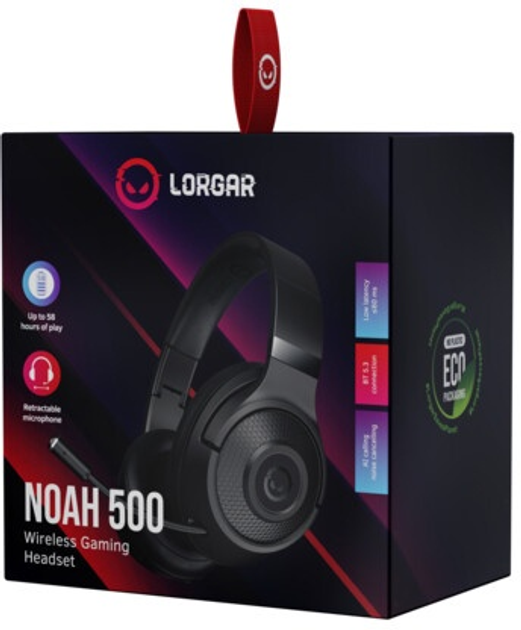 Słuchawki Lorgar Noah 500 Wireless Gaming Black (LRG-GHS500) - obraz 7