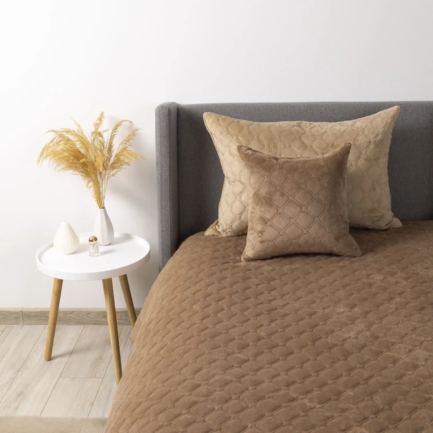 Покривало ТЕП "VELOUR" Капучино/Ромб круглий, 240x260 - зображення 5