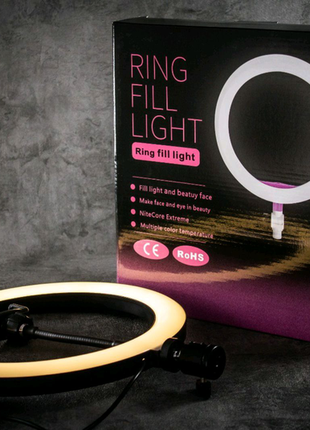 Кольцевая лампа со штативом 26см led RGB лампа настольная 26см + настольный штатив с держателем для телефона - Фото 4 Кольцевая лампа со штативом 26см led RGB лампа настольная 26см + настольный штатив с держателем для телефона - изображение 4