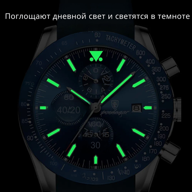 Мужские Наручные Часы Спортивные Синий корпус Deep Blue - изображение 11