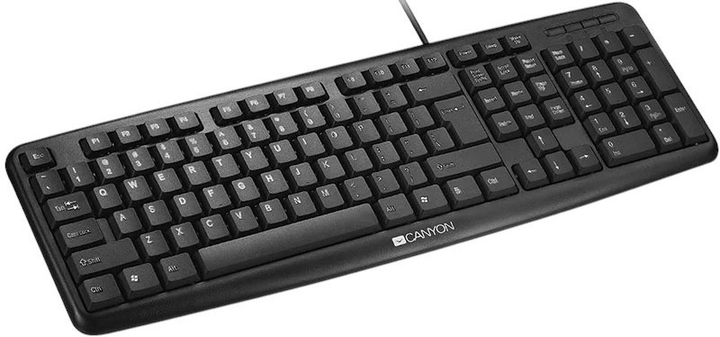 Klawiatura bezprzewodowa Canyon KB-1 USB Black (CNE-CKEY01-UK/US) - obraz 2