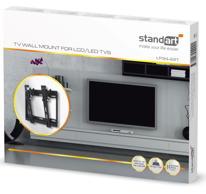 Uchwyt do telewizora Standard 23-42″ 35 kg LP34-22T (4772013029021) - obraz 1