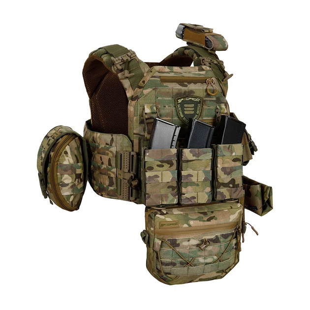 Плитоноска Warmor Gen.3 Pro Max. Система быстрого сброса. (Комплект 7 подсумков). Цвет Мультикам - Фото 3 Плитоноска Warmor Gen.3 Pro Max. Система быстрого сброса. (Комплект 7 подсумков). Цвет Мультикам - изображение 3