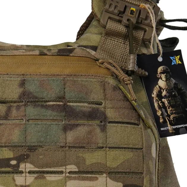 Плитоноска Warmor Gen.6. С системой быстрого сброса, для бронеплит размером 25х30 см. Цвет Мультикам - изображение 9