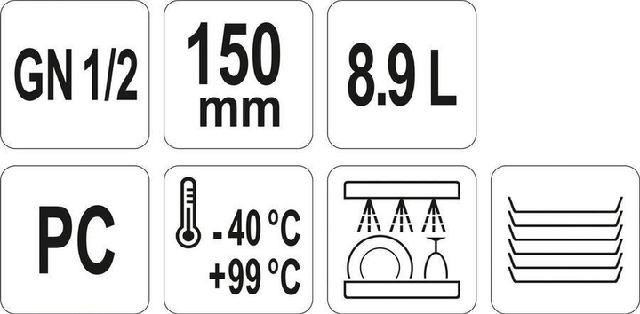 Pojemnik gastronomiczny Yato GN 1/2 przezroczysty 32.5x26.5x15 cm (5906083004568) - obraz 3