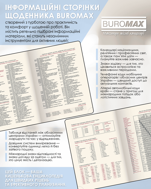 Ежедневник датированный 2026 Buromax Touch Me из искусственной кожи А5 336 страниц Голубой (BM.2137-14) - изображение 8