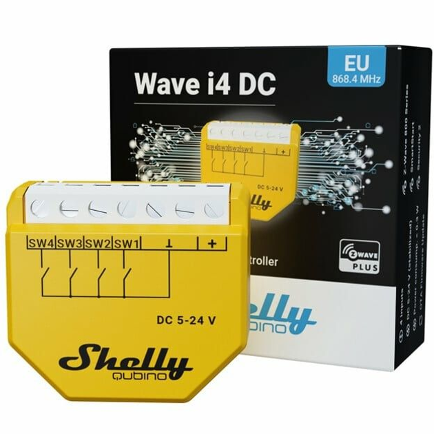 Інтелектуальний перемикач Shelly Relais "Wave i4 DC" Szenenaktivierer Z-Wave (3800235269084) - зображення 3