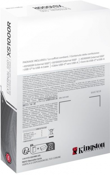 SSD накопичувач Kingston xs1000 1tb usb 3.2 Gen 2 Type-C (sxs1000r/1000g) - Фото 6 SSD накопичувач Kingston xs1000 1tb usb 3.2 Gen 2 Type-C (sxs1000r/1000g) - зображення 6