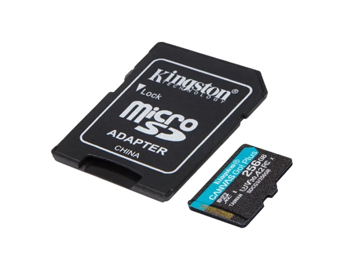 Карта пам'яті Kingston 256 GB microSDXC class 10 UHS-I U3 Canvas Go! Plus + SD Adapter (SDCG3/256GB) - изображение 2
