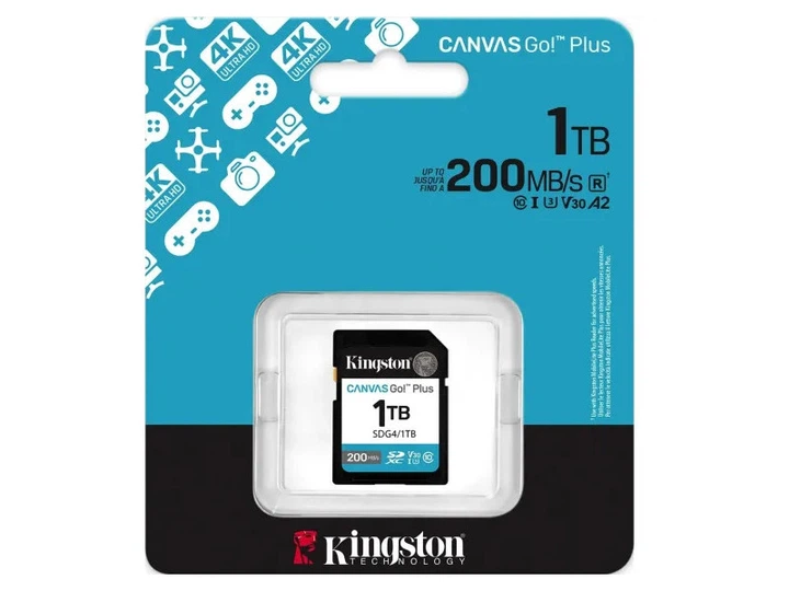 Карта пам'яті Kingston 1 TB SDXC Canvas Go! Plus C10 UHS-I U3 A2 (SDG4/1TB) - Фото 3 Карта пам'яті Kingston 1 TB SDXC Canvas Go! Plus C10 UHS-I U3 A2 (SDG4/1TB) - изображение 3