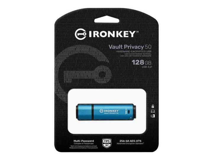 Флешка Kingston 128 GB IronKey Vault Privacy 50 (IKVP50/128GB) - изображение 3