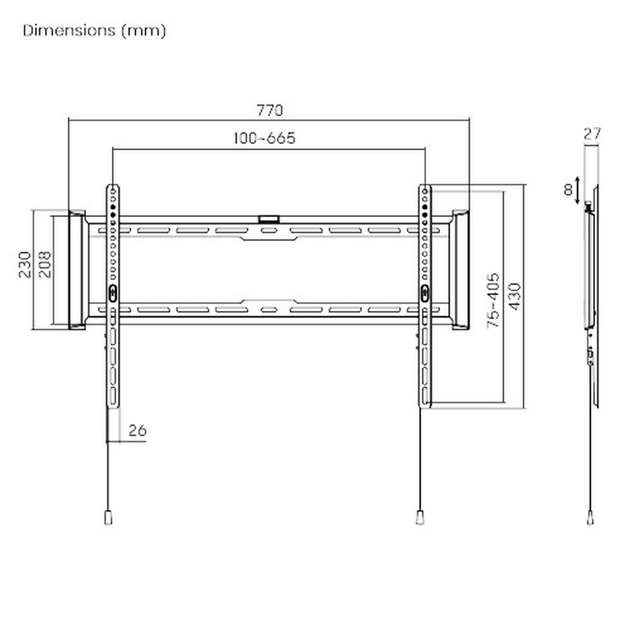 Кронштейн для телевізора Standard 37-80″ 75 кг LP77-46F (4772013473428) - зображення 4