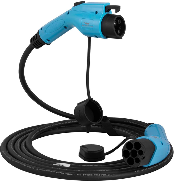 Kabel do ładowania samochodów elektrycznych Akyga Type2 / Type1 1-faza 32A 7.2kW 6 m (AK-EC-08) - obraz 1