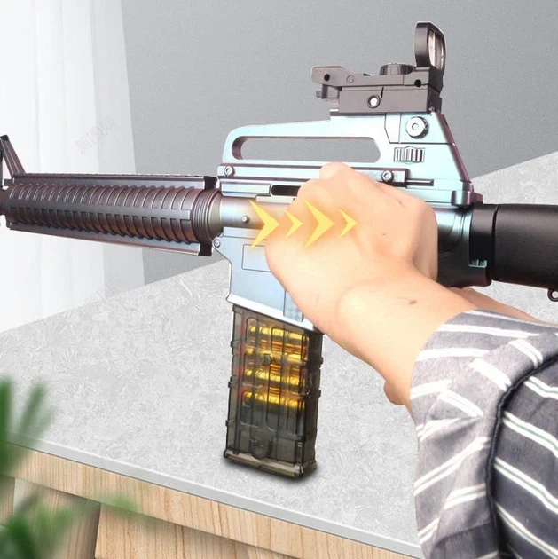 Іграшковий автомат гвинтівка M16А4 на м'яких кулях EVA 95 см з глушником, оптичним прицілом хамелеон - зображення 4