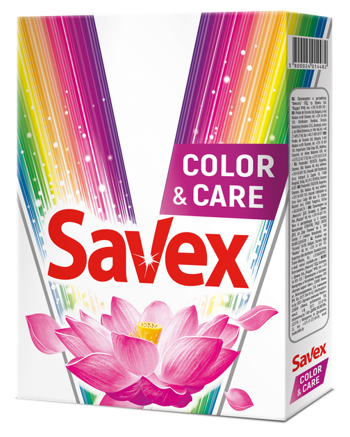 Пральний порошок Savex Color&Care автомат 400г (3800024021022) - Фото 1 Пральний порошок Savex Color&Care автомат 400г (3800024021022) - зображення 1