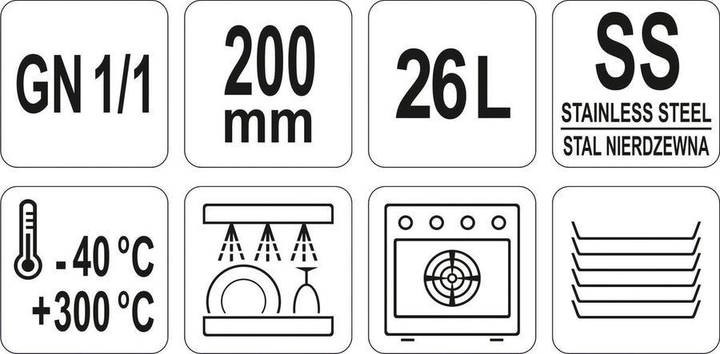 Pojemnik gastronomiczny Yato GN 1/1 perforowany 53x32.5x20 cm (5906083860959) - obraz 3