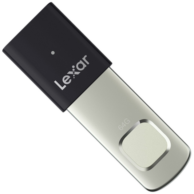 Pendrive Lexar JumpDrive Fingerprint F35 Pro 64GB USB 3.2 Gen1 Black/Grey (LJDF35P064G-RNBNG) - obraz 1
