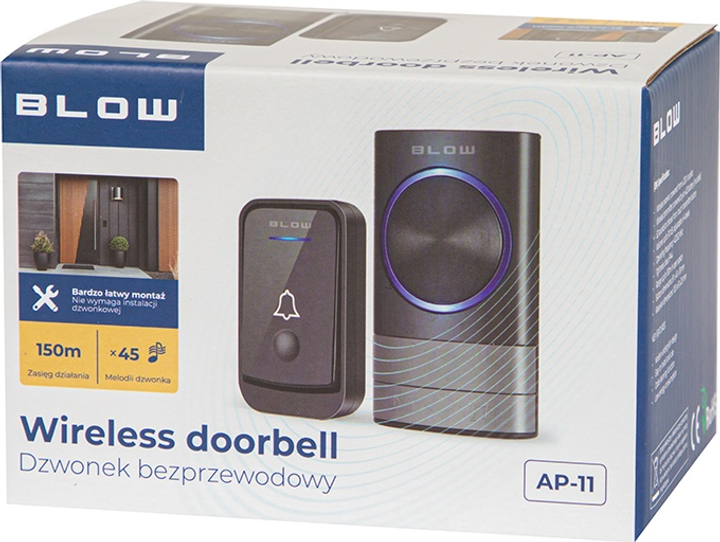 Bezprzewodowy dzwonek Blow AP-11 Czarny (5900804146421) - obraz 4