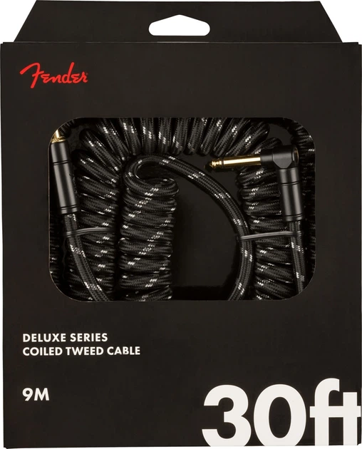 Кабель інструментальний FENDER CABLE DELUXE SERIES COIL 30' BLACK TWEED (301773) - изображение 2