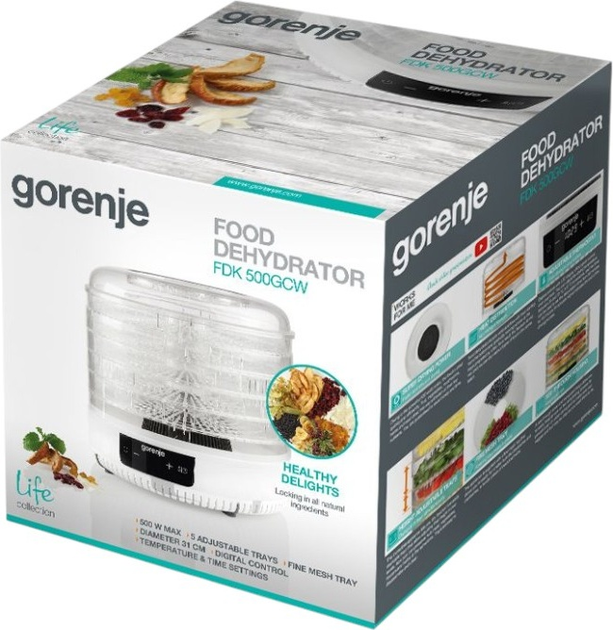 Сушилка для овочів і фруктів Gorenje FDK500GCW - зображення 5