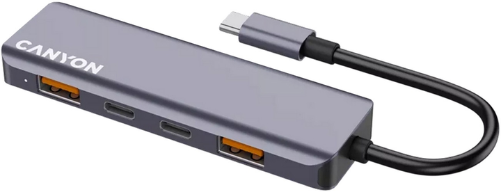 USB-hub Canyon DS-18 5in1 USB-C Grey (CNS-TDS18) - obraz 1