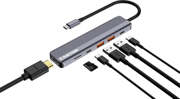 USB-hub Canyon 6in1 4K USB-C DS-17 (CNS-TDS17) - obraz 6