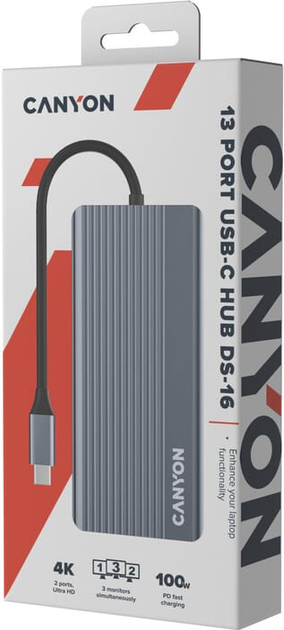 USB-hub Canyon 13in1 4K USB-C DS-16 (CNS-TDS16) - obraz 6