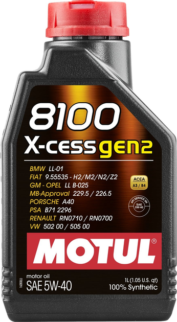 Olej silnikowy Motul 8100 X-cess 5W40 1 l (3374650237916) - obraz 1