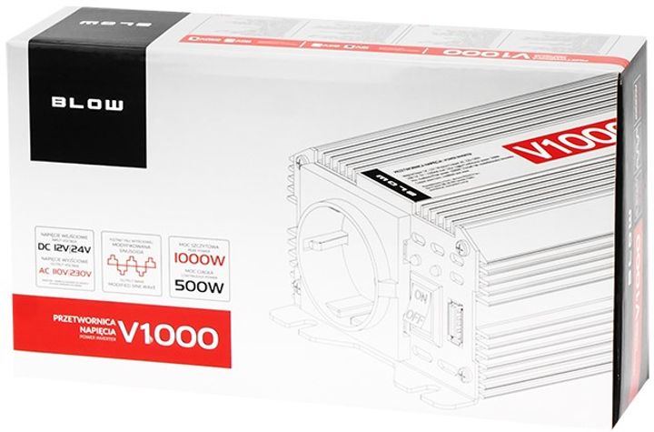 Перетворювач напруги Blow 24V/230V V1000/500W (5900804004011) - зображення 3