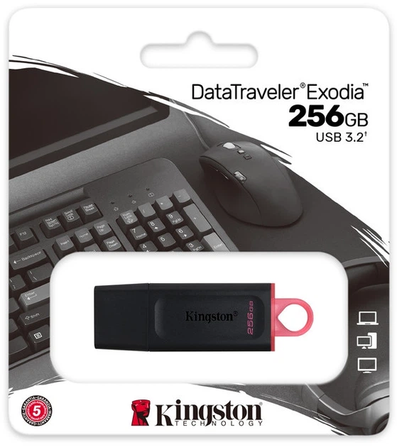 Флеш-накопичувач USB3.2 256GB Kingston DataTraveler Exodia Black/Pink (DTX/256GB) чорний з рожевим 23944 - зображення 10