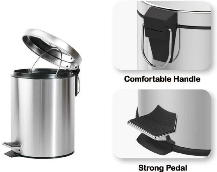 Відро для сміття кругле Zerix Solo-TC0107 SS Color 7 л колір