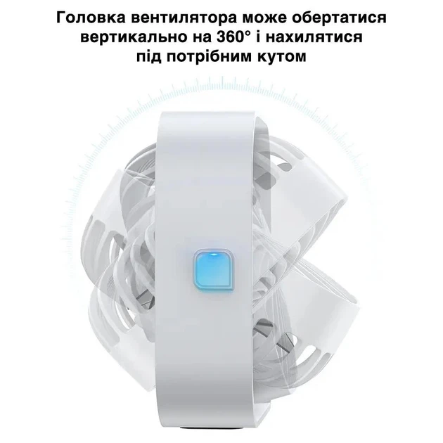 Портативный USB вентилятор с вращением на 360 градусов 3 режима скорости TOPK - изображение 3