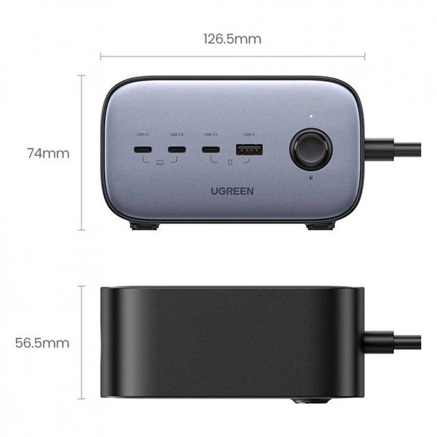 Зарядний пристрій Ugreen 4xUSB 100W Nexode Pro (3хUSB-C+USB-A+2хSchuko) CD270 (60167) (257426) - зображення 6