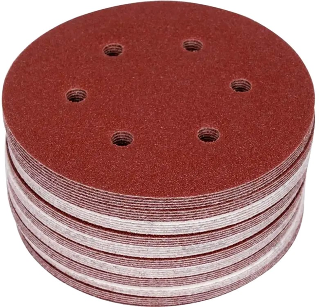 Zestaw krążków ściernych YATO na rzep 150 mm P150 50 szt (YT-834586) - obraz 2