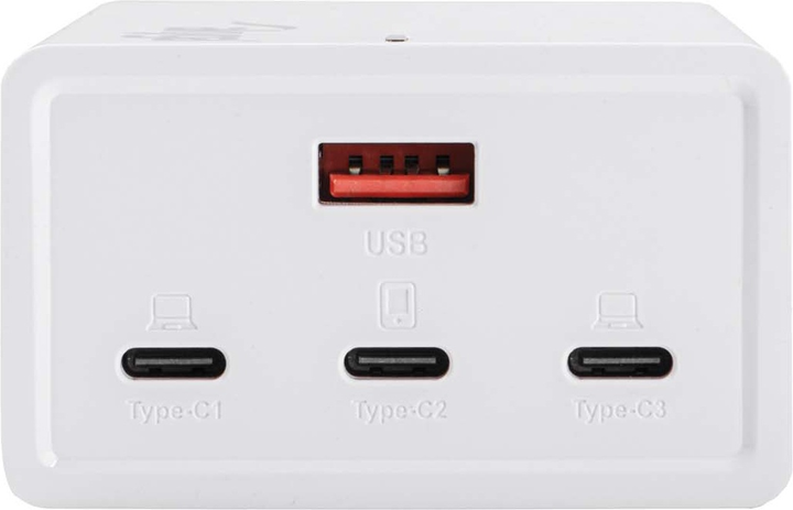 Мережевий зарядний пристрій AKYGA USB-A + 3x USB-C 140W White (AK-CH-25) - зображення 4