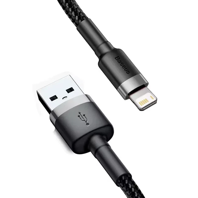 Кабель Baseus USB - Lightning 2 м Gray - Фото 1 Кабель Baseus USB - Lightning 2 м Gray - изображение 1