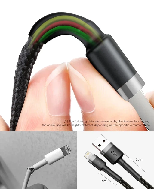 Кабель Baseus USB - Lightning 2 м Gray - Фото 2 Кабель Baseus USB - Lightning 2 м Gray - изображение 2