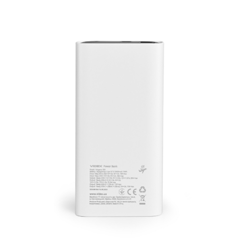 Павербанк 20000 mAh Videx VPB-320-W 22,5W білий – фото, отзывы