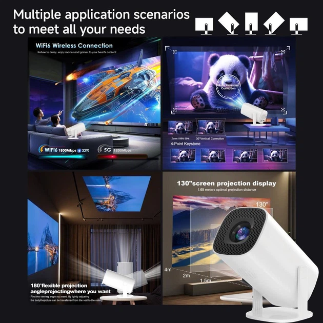 Игровой проектор WiFi домашний кинотеатр SmartTV P30 Plus Android11 1/8Gb BT5.4 + 2 геймпада PS5 + 10000 игр - изображение 9