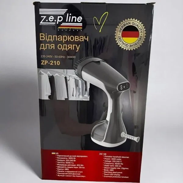 Вертикальный ручной отпариватель для одежды Zepline ZP-210 3000 Вт Сенсорное управление Серый - изображение 3