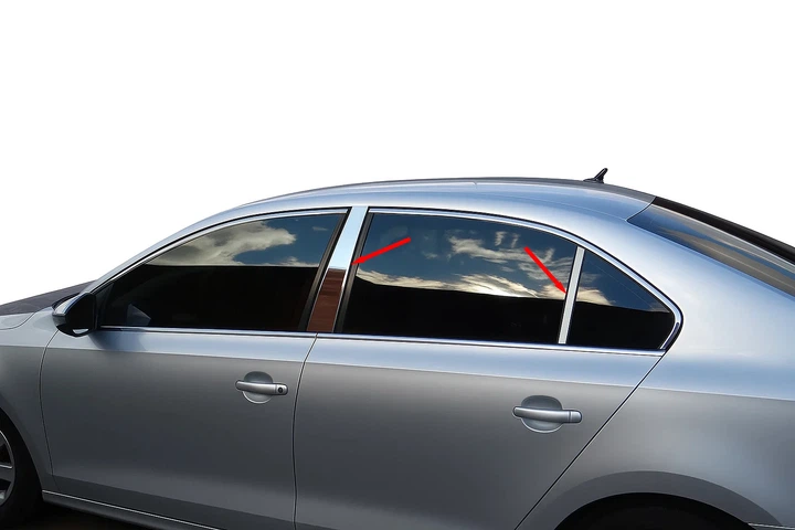 Молдинг дверных стоек (нерж) для Volkswagen Jetta 2011-2018 гг - изображение 2